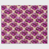 Romantic Magenta-Rozen met Gold Writing op Perzand Cadeaupapier (Vlak)