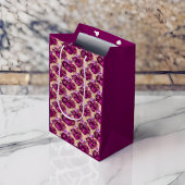 Romantic Magenta-Rozen met Gold Writing op Perzand Medium Cadeauzakje