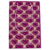 Romantic Magenta-Rozen met Gold Writing op Perzand Medium Cadeauzakje (Voorkant)
