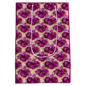 Romantic Magenta-Rozen met Gold Writing op Perzand Medium Cadeauzakje (Achterkant)