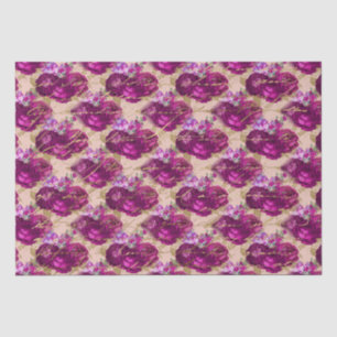 Romantic Magenta-Rozen met Gold Writing op Perzand Tissuepapier