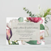 Romantic Magnolia Blossom Elegant Floral Kaart (Staand voorkant)