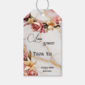 Romantic Marble Gold Floral Wedding  Cadeaulabel (Voorkant)