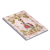 Romantic Marie Antoinette floral pink ノートブック Notitieboek (Rechterzijde)
