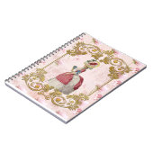 Romantic Marie Antoinette floral pink ノートブック Notitieboek (Linkerzijde)