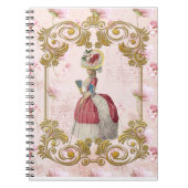Romantic Marie Antoinette floral pink ノートブック Notitieboek (Voorkant)