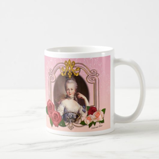 Romantic Marie Antoinette Mug Pink マグカップ Koffiemok (Rechts)
