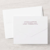 Romantic Maroon Burgundy Minimalist Weddenschap All In One Uitnodiging (Achterkant)