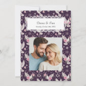 Romantic Maroon Unique Maximalist Custom Wedding Kaart (Achterkant)