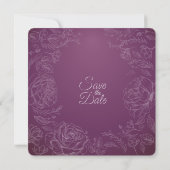Romantic Maroon & White sla de datumkaart op Save The Date (Achterkant)
