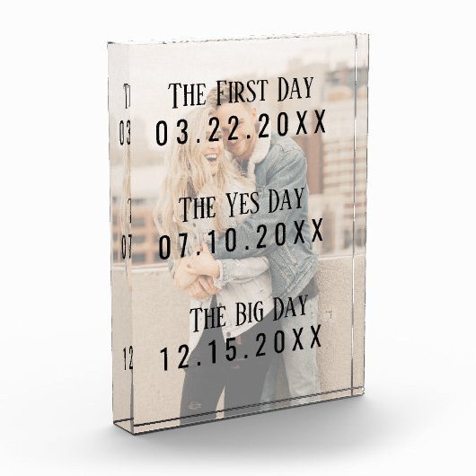 Romantic Married Couple Dates Afbeelding Typografi Fotoblokken (Links)