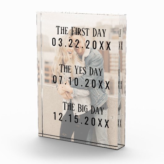 Romantic Married Couple Dates Afbeelding Typografi Fotoblokken (Rechts)