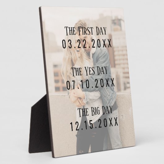 Romantic Married Couple Dates Afbeelding Typografi Fotoplaat (Zijkant)