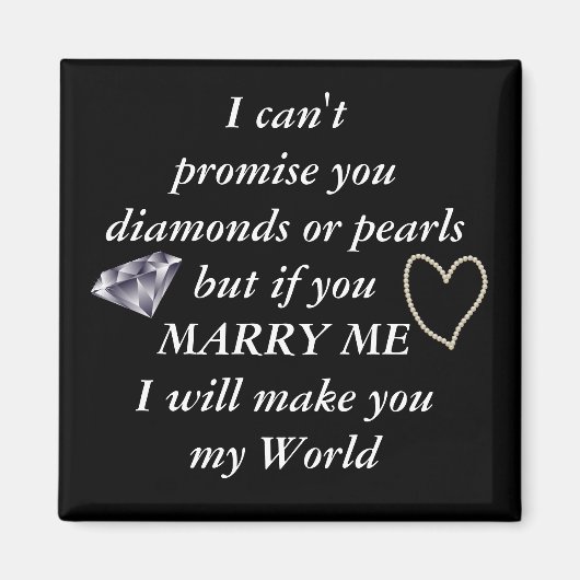 Romantic Marry Me Poem Magneet (Voorkant)
