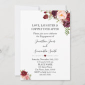 Romantic Marsala flor boho chic verloving Kaart (Voorkant)