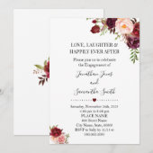 Romantic Marsala flor boho chic verloving Kaart (Voorkant / Achterkant)