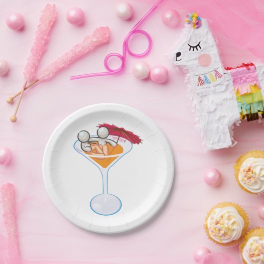 Romantic Martini Papieren Bordje (Feest)