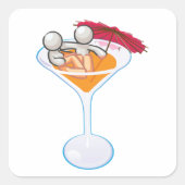 Romantic Martini Vierkante Sticker (Voorkant)