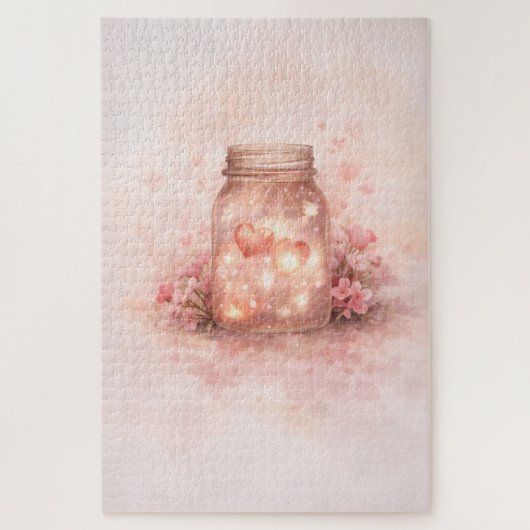 Romantic Mason Jar Hearts Jigsaw Puzzle Legpuzzel (Verticaal)