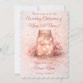Romantic Mason Jar Wedding Invitation Kaart (Voorkant)