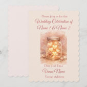 Romantic Mason Jar Wedding Invitation Kaart (Voorkant / Achterkant)