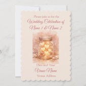 Romantic Mason Jar Wedding Invitation Kaart (Voorkant)