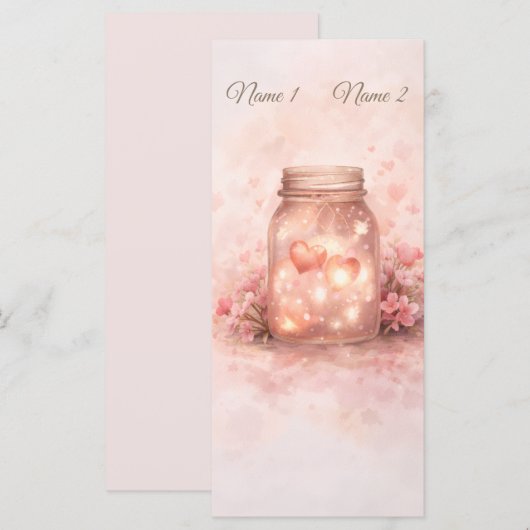 Romantic Mason Jar Wedding Program Programmakaart (Voorkant / Achterkant)