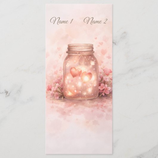 Romantic Mason Jar Wedding Program Programmakaart (Voorkant)
