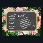 Romantic Math Dialogue in  the Black Board - Funny Poster<br><div class="desc">This is a dialogue between a mathematician and their loved one. The first says: - I am e^(ipi) and you are 1, together we are 0. - What? - the second one replies. - Sorry, I'm nervous. - Try again. - You are e^(ipi) and I am just 1, but together...</div>