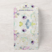 Romantic Mauve Floral QR Code All In One Uitnodiging (Buitenkant)