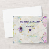 Romantic Mauve Floral QR Code All In One Uitnodiging (Achterkant)