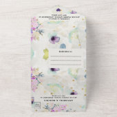 Romantic Mauve Floral QR Code All In One Uitnodiging (Buitenkant)