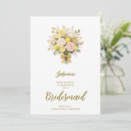 Romantic Mediterranean Bouquet Bridesmaid Proposal (Staand voorkant)