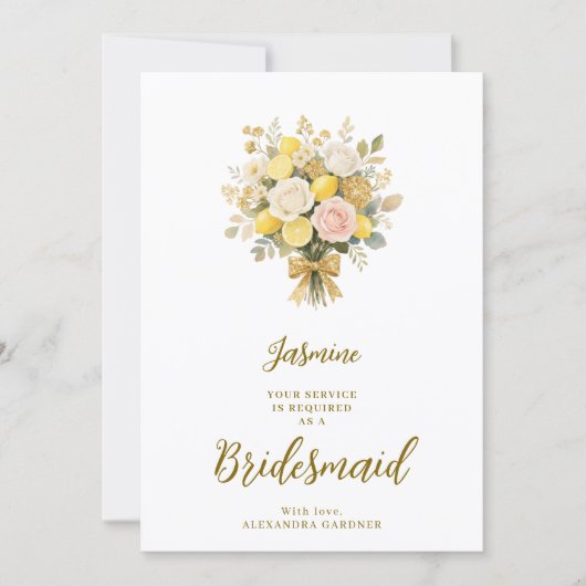 Romantic Mediterranean Glitter Bouquet Bridesmaid  (Voorkant)