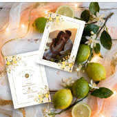Romantic Mediterranean Lemons Floral Bunch Wedding Save The Date