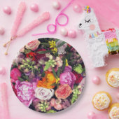 Romantic Meerkleurige Floral Papieren Bordje (Feest)