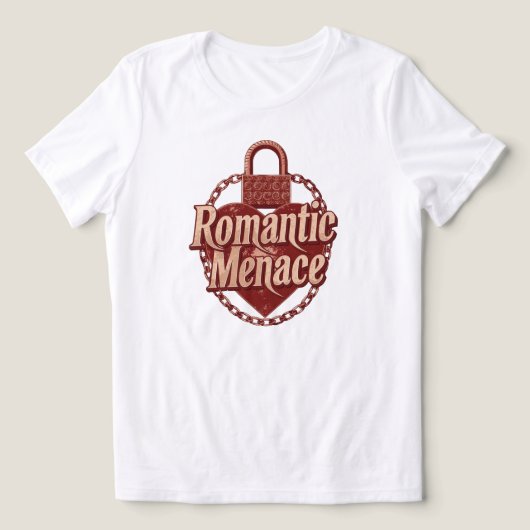 "Romantic Menace" with Edgy Heart Lock Tri-Blend Shirt (Design voorkant)