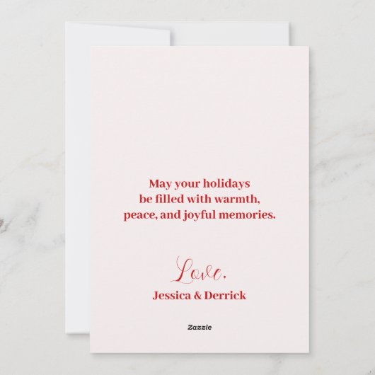 Romantic "Merry Kissmas" Photo Christmas Greeting Feestdagenkaart (Achterkant)