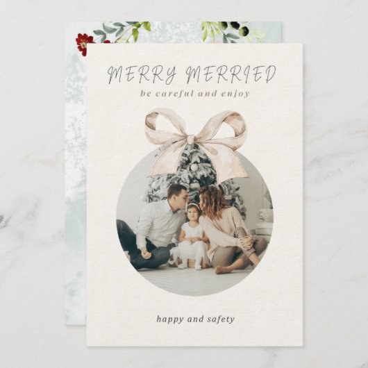 Romantic Merry Married Card Kaart (Voorkant / Achterkant)