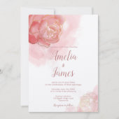 Romantic Millennial Pink Floral Kaart (Voorkant)