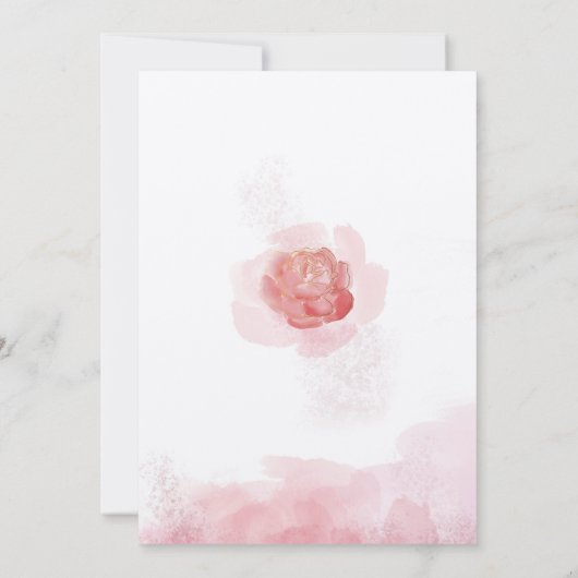 Romantic Millennial Pink Floral Kaart (Achterkant)