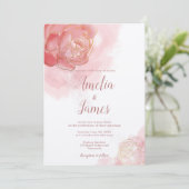 Romantic Millennial Pink Floral Kaart (Staand voorkant)