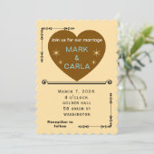 Romantic Minimal Wedding Invitation in Soft Beige. Kaart (Staand voorkant)