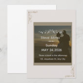 Romantic & Minimal Wedding Invitation Template | E Kaart (Voorkant / Achterkant)
