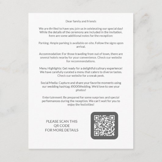 Romantic Minimal Wedding Yellow & Lavender Wreath Informatiekaartje (Achterkant)