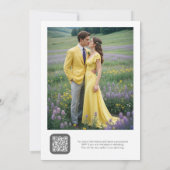 Romantic Minimal Wedding Yellow & Lavender Wreath Save The Date (Achterkant)