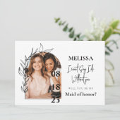 Romantic Minimale Arch Bridesmaid-Kaart Kaart (Staand voorkant)