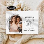 Romantic Minimale Arch Bridesmaid-Kaart Kaart