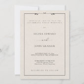 Romantic Minimalist Cream Modern Photo Wedding  Kaart (Achterkant)