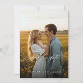 Romantic Minimalist Full Photo Double Sided Save The Date (Voorkant)
